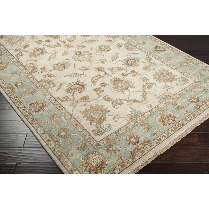 Tapis oriental en laine noué à la main Harrell, Rectangle 5 pi 6 po x 8 pi 6 po