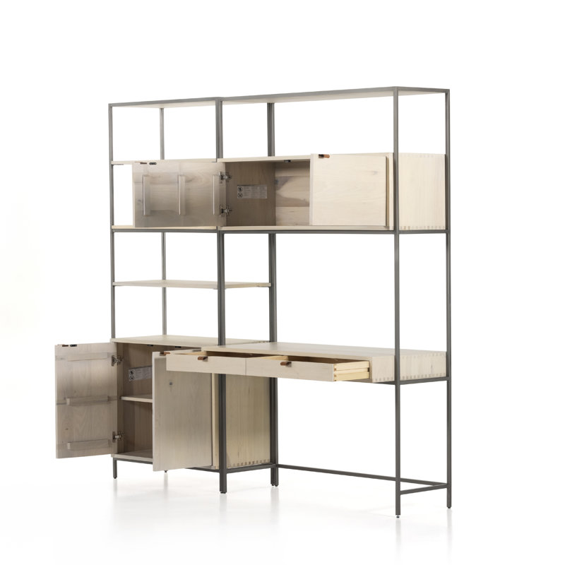 Trey Modular Bookcase Wall Desk, Dove Poplar