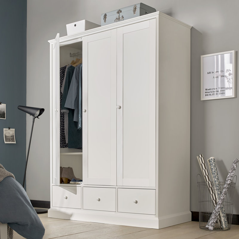 Carolina 3 Door Wardrobe, White