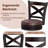 29" Swivel Bar Stools Footrest & Rubber Wood Frame For Kitchen Island-141100737