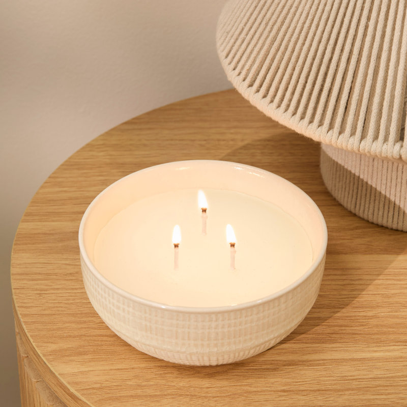 Plant / Floral Scented Tumbler Candle with Ceramic Holder