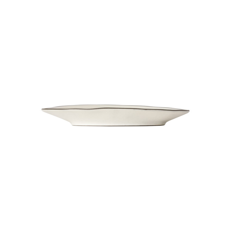 Stacked Organic Handmade Stoneware Dinner Plate, White