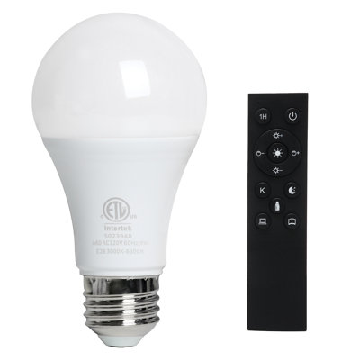 1 Bulb+1Remote Included, 9W E26 Remote LED Bulb,900 Lumens 100W Equivalent,Timer,Stepless Brightness&3000K-6500K CCT Dimming,CRI95,30000 Hours Lifespan