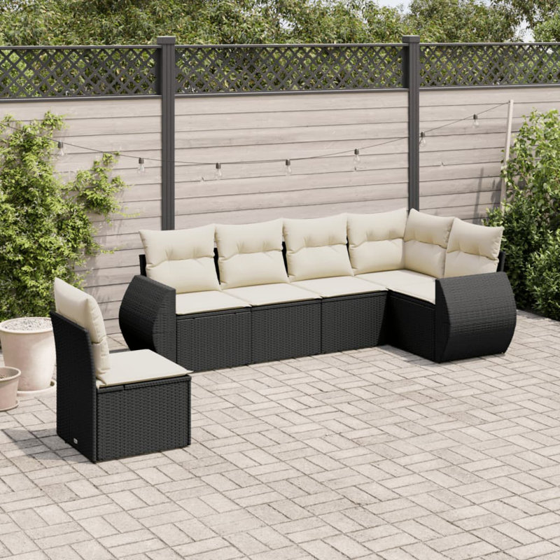 Vidaxl Garden Sofa Set Black, Cream White