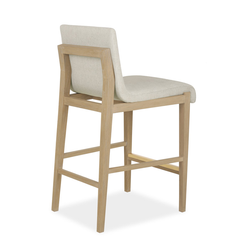 Cavallini Upholstered Stool with Solid Wood Frame