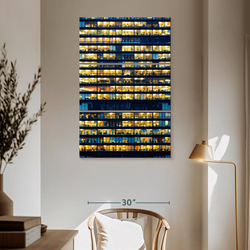 Lilie Office Building At Night, 65" H x 42" W