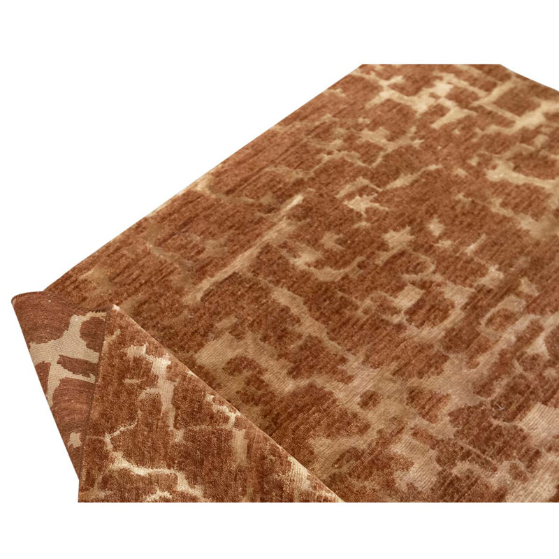 Tapis géométrique en viscose noué à la main 7 pi 11 po x 9 pi 11 po géométrique