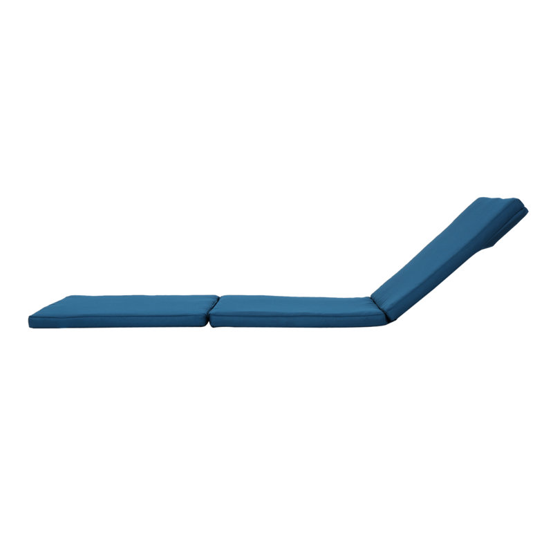 Coussin de coussin d'extérieur imperméable bleu, P 75,45 po x l 25,19 po, H 1,96 po, 100%, aucun assemblage requis