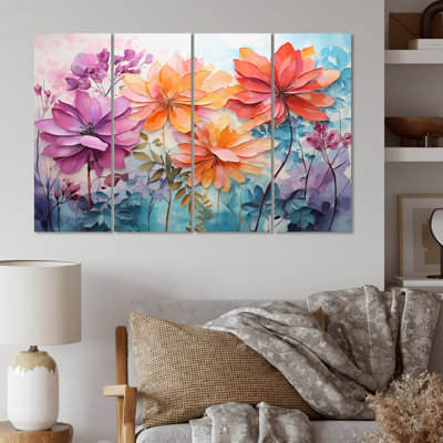 Multicolored Ferns Field II Plants & Flowers Wall Decor on Metal