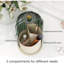 Porte-brosse à maquillage avec couvercle anti-poussière 360 organisateur de brosse à maquillage rotatif pour salle de bain, vert