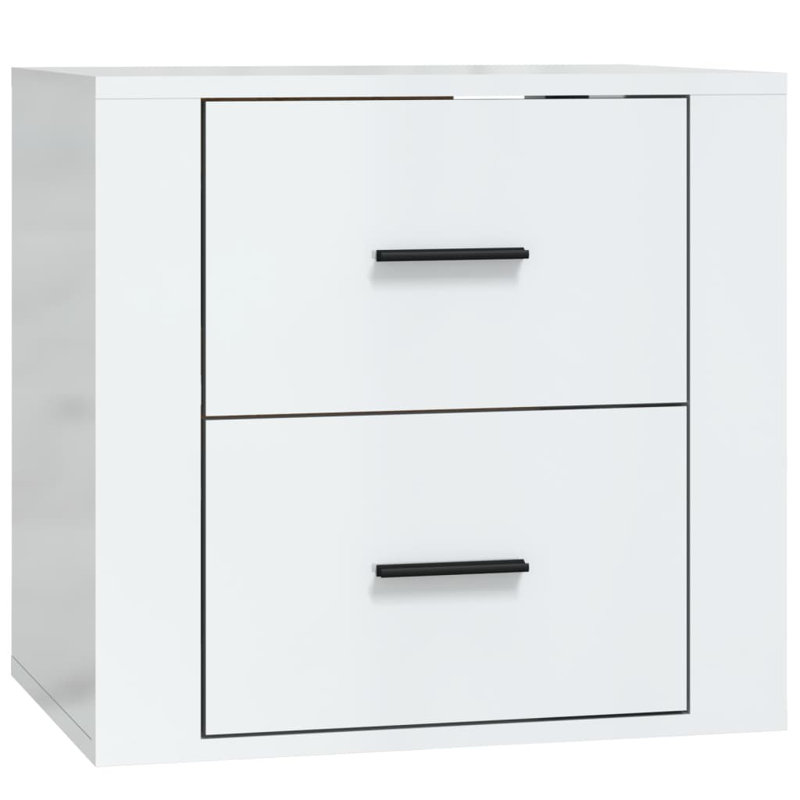 50 cm W Bedside Table, High Gloss White
