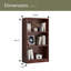 Bibliothèque autoportante à 3 tablettes en bois réglables pour bureau à domicile, 3 couches
