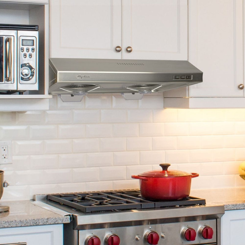 Cyclone 30" Stainless Steel 680 CFM Ducted (Vented) Under Cabinet Range Hood, Stainless steel