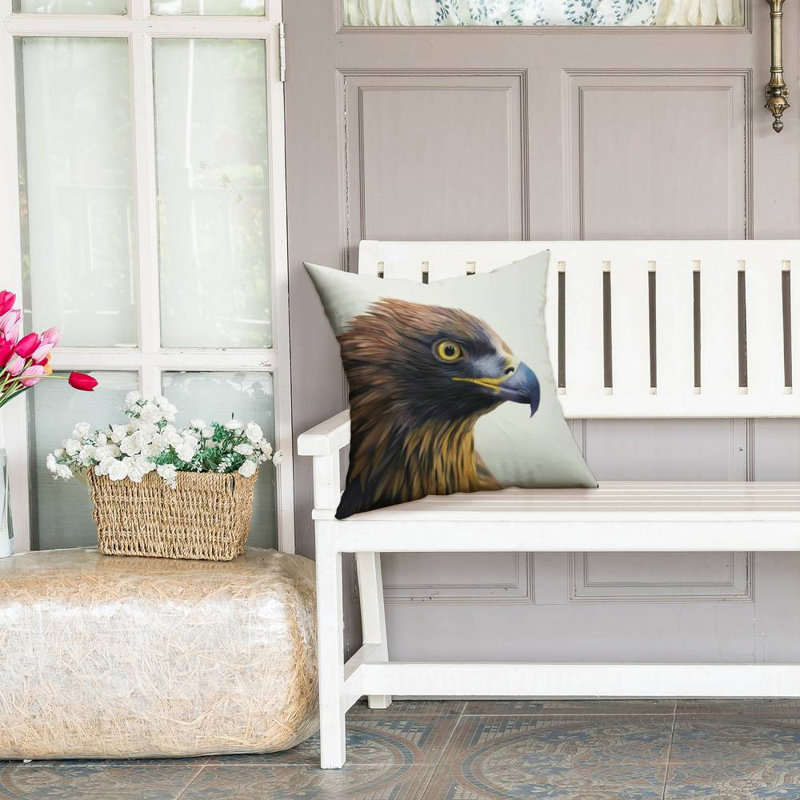 Brown-headed eagle - 18"x18" Outdoors Throw pillow - Spun poly - Print on demand