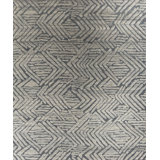 Geometric Hand-Knotted Wool Gray Area Rug