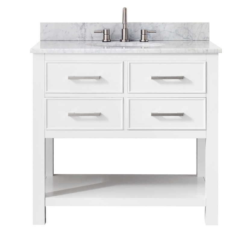 Brooks 36'' W Single Vanity, Carrera White, White