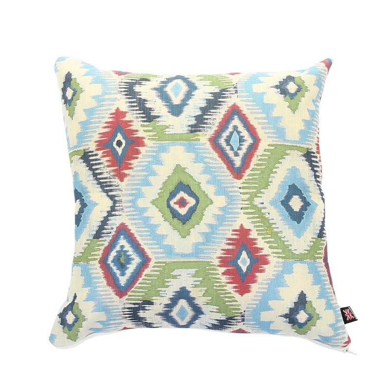 Chelsea Ikat Square Cushion, 43 x 43cm, Blue