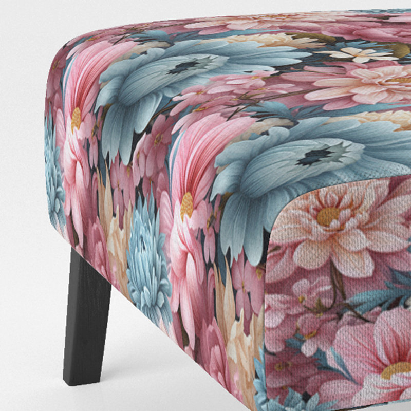 Fauteuil de chambre bleu et rose Pastel