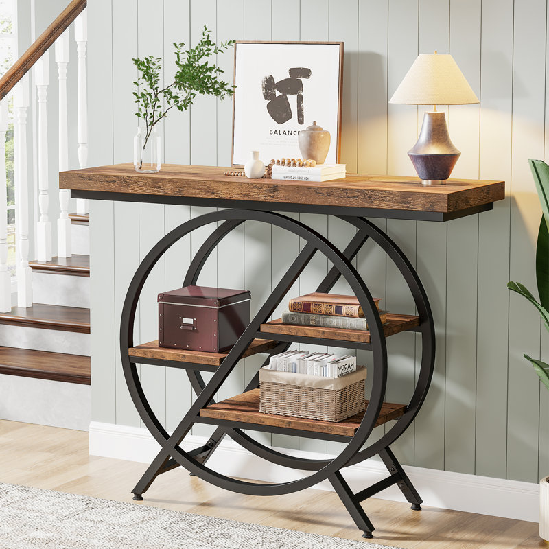 Arlesha 39.4'' Console Table, Rustic Brown