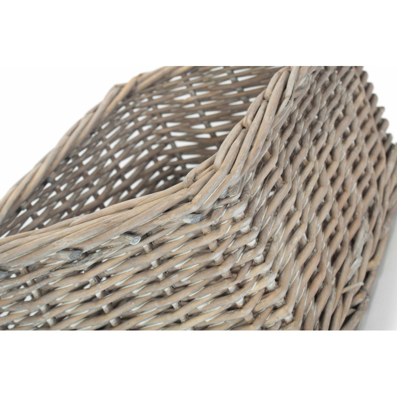 Lily Manor Wicker Storage Tray Basket, 12cm H x 24cm W x 18cm D