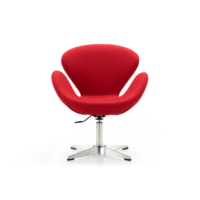 Bason Upholstered Swivel Accent Chair, Red