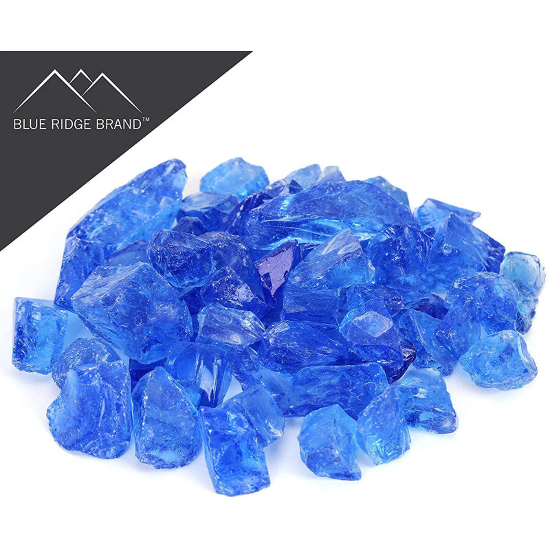 Verre de foyer d'extérieur, 20 lb, Bleu