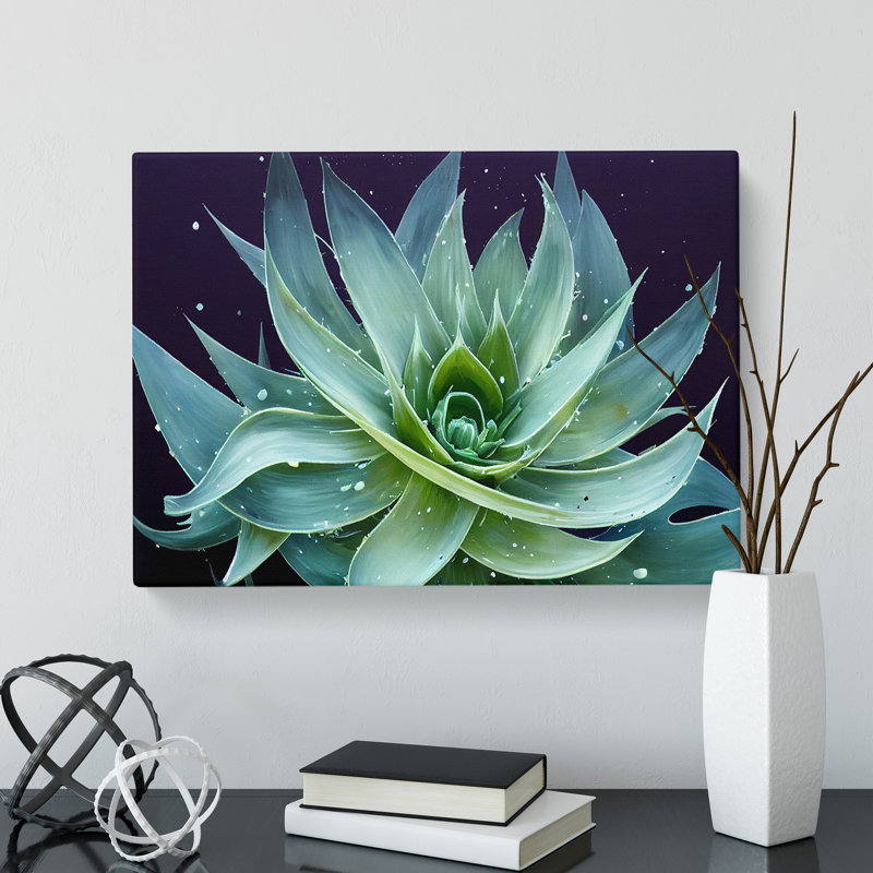 Electrifying Aloe Vera Plant - Wrapped Canvas, 35cm H x 50cm W x 3cm D