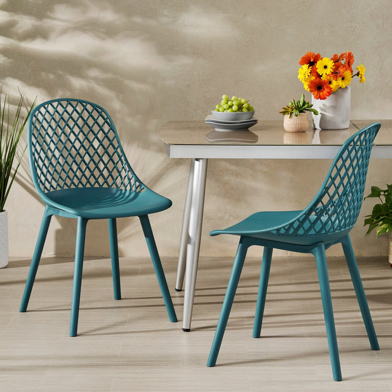 Tabouret d'extérieur 17 po Mabinty, Bleu / vert