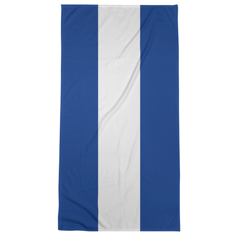 Bath Towel, Blue/Off White