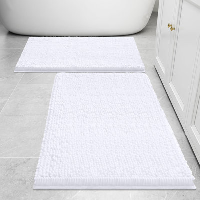 Ensemble de 2 tapis de salle de bain en chenille moelleux et moelleux
