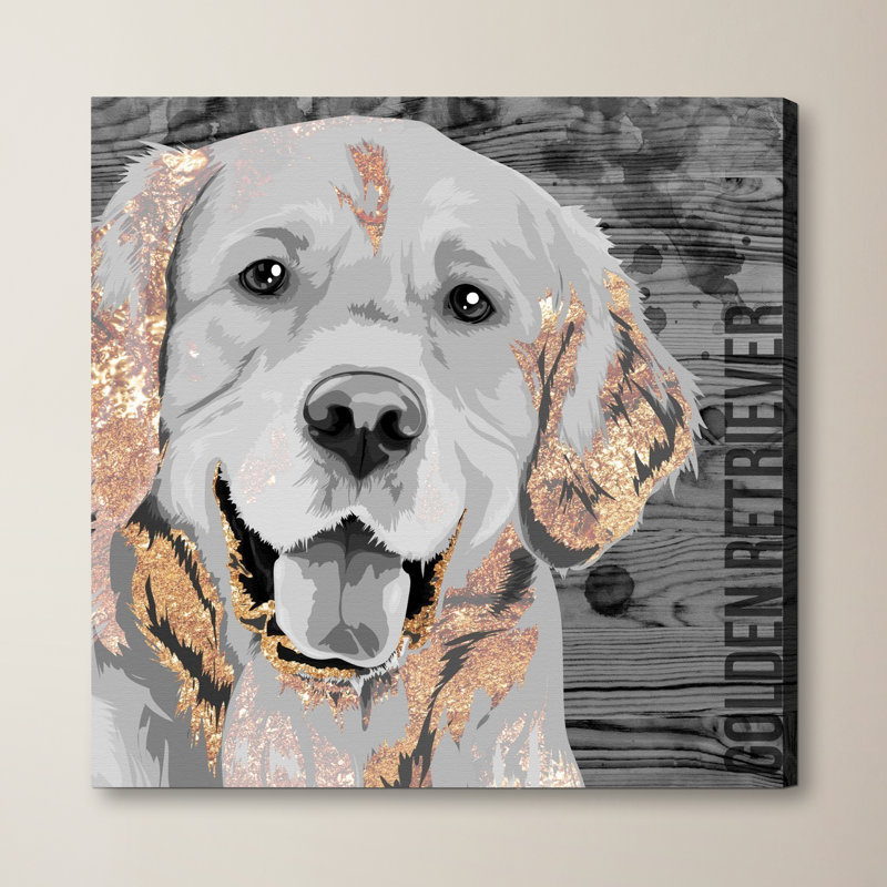 « love golden retriever », impression sur toile tendue, H 12 po x l 12 po x P 1,5 po, Toile tendue