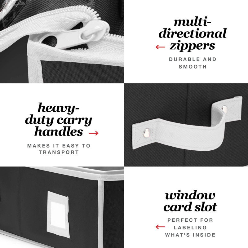 Wrapping Paper Organizer Storage Underbed Storage Container With Interior Pockets, Fits 24 Rolls