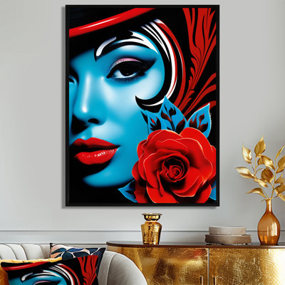 Avant Garde Red Rose Model - Fashion Woman Wall Art Decor
