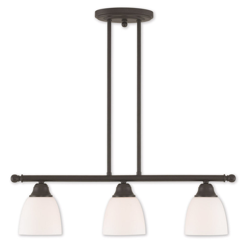 Lustre classique à 3 lumières avec abat-jour