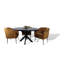 Angilina Round Solid Wood Top Metal Base Dining Table-385853469-385853444