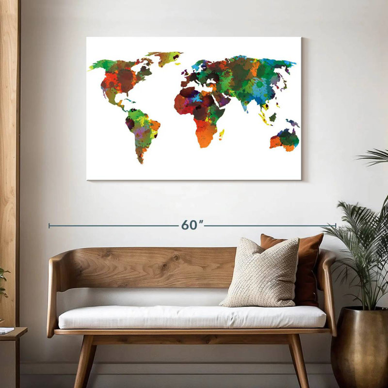 Carte du monde Aliaz Motley, H 30 po x l 45 po