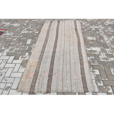 Kilim turc rétro gris idéal pour la décoration intérieure et le style intérieur bohémien