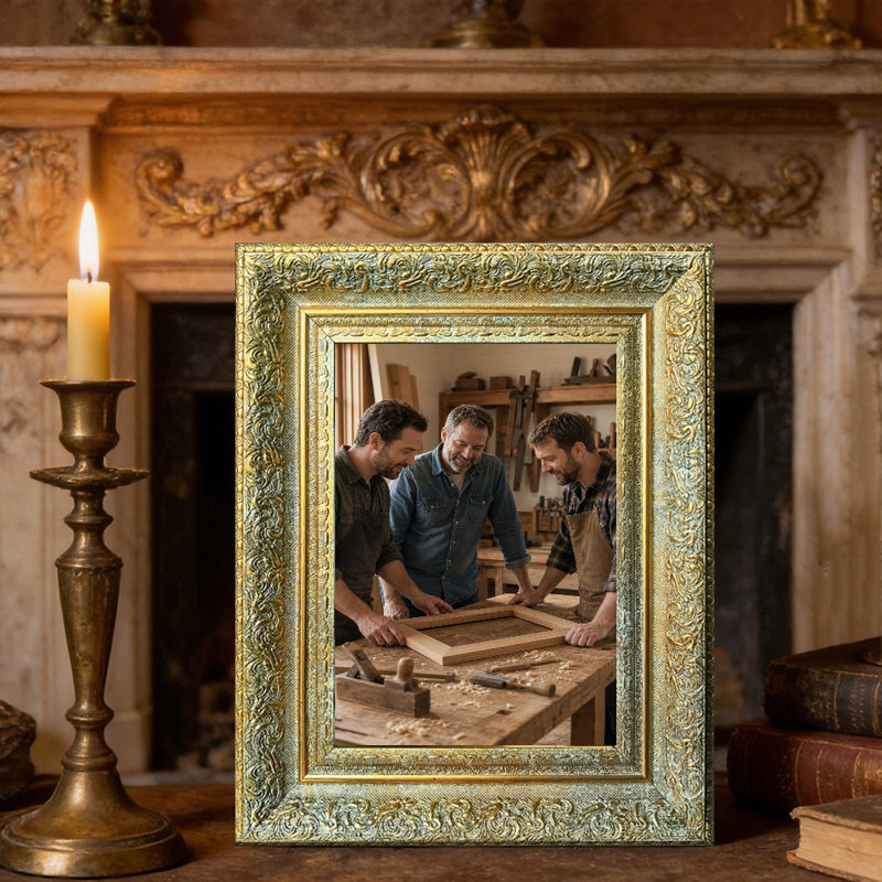 Cadre de table doré antique 1pc pour photos 8 po x 10 po et affichage de photos de tous les jours, Or antique, 1