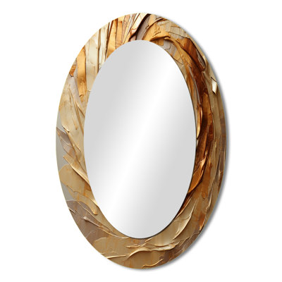 Brown Gilded Mocha Spiral - Modern Oval Wall Mirror