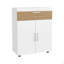 Range-chaussures, 3 portes, 3 tablettes, 4 pieds, chêne blanc / naturel
