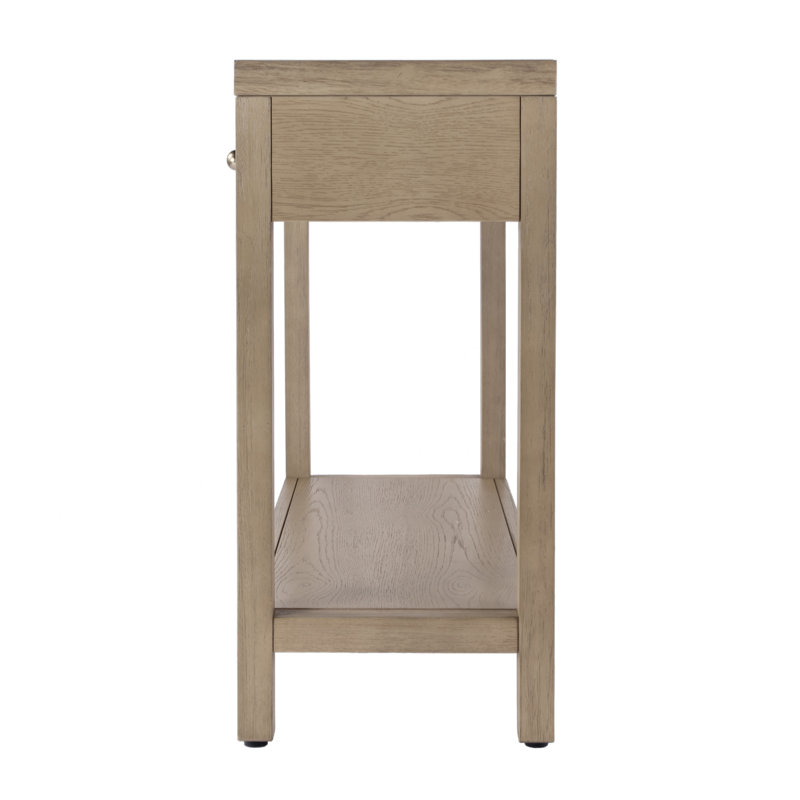 Nora 2 Drawer Console Table, Light Oak