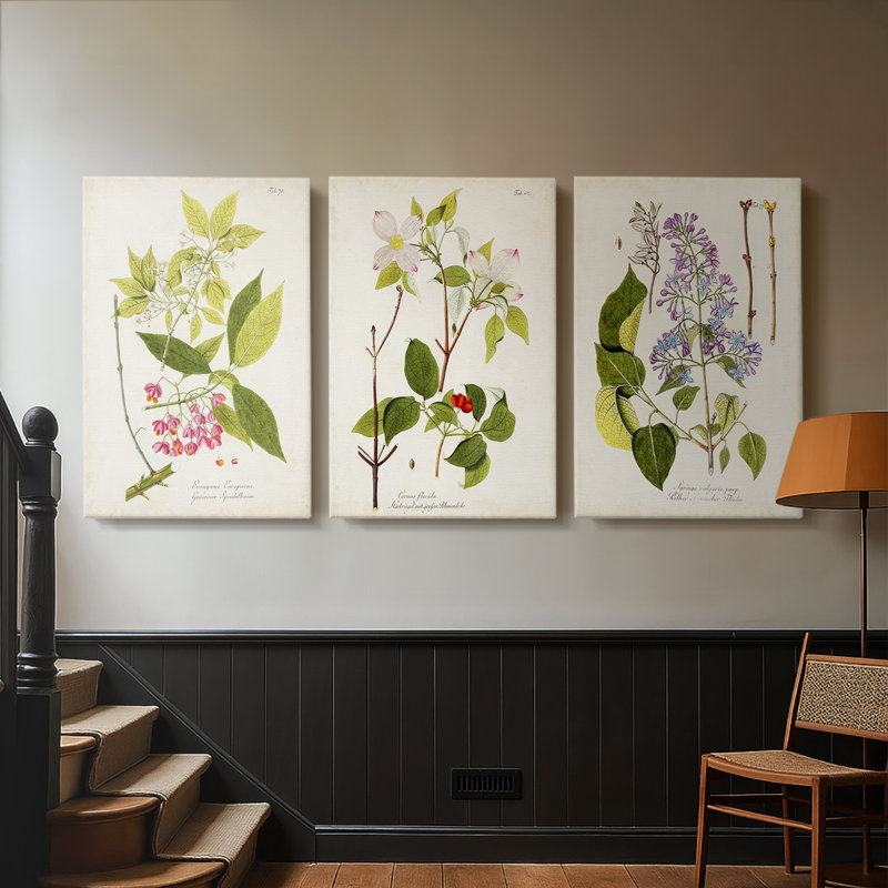 Arbre en fleurs IV - Toile tendue avec châssis sur mesure - 3 pièces, H 12 po x l 24 po