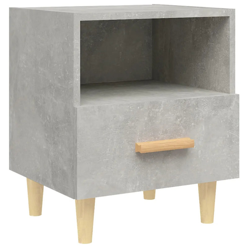 Rasen 2 Drawer Bedside Table, Grey