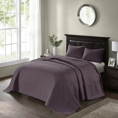 Couvre-lit réversible mauve très grand - avec un motif charmant surdimensionné pour une couverture de matelas supérieure Rembourrage en coton prélavé Le reste confortable comprend 2 taies décoratives faciles à laver artistique et gracieuse