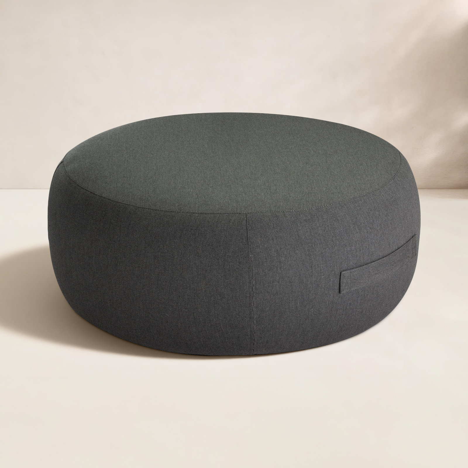Talita Round Upholstered Outdoor Ottoman, Graphite