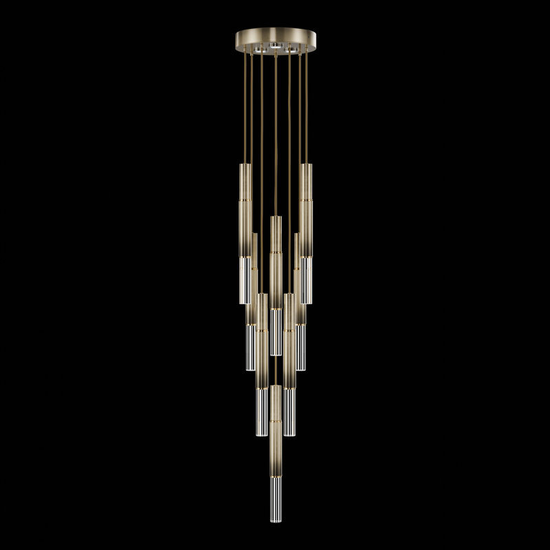 Antonia 11 - Light LED Cluster Pendant, Soft Ombre Bronze/Brass