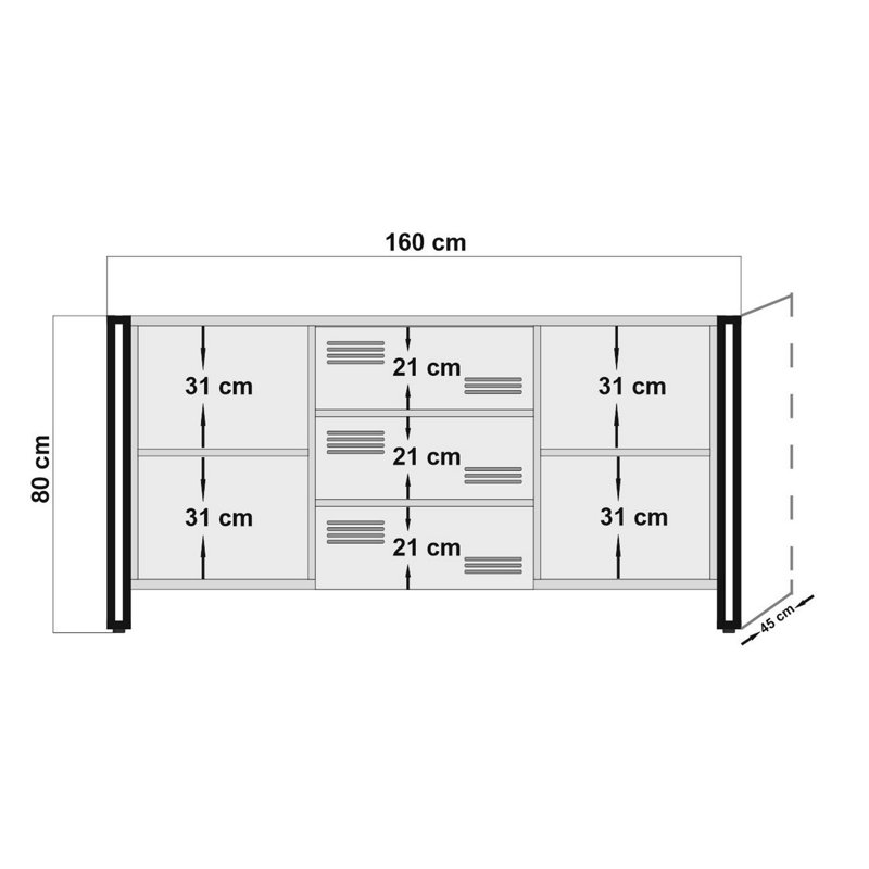 Adwin 160cm Sideboard