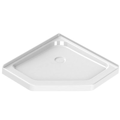 Neo-Angle Base 36 3 in. 36 x 36 Acrylic Corner Left or Right Shower Base with Corner Drain in White