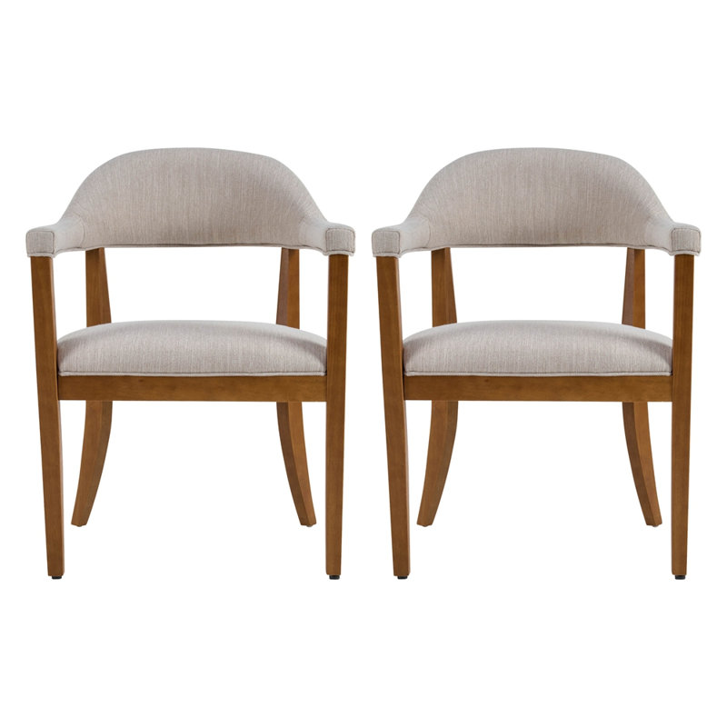 Structure en bois avec chaises rembourrées avec accoudoirs, Noyer
