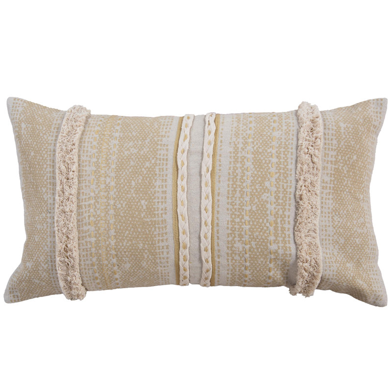Rectangular Cotton Pillow Cover & Insert, Natural